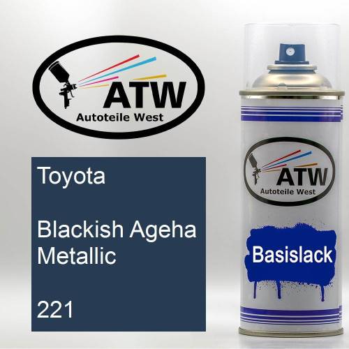 Toyota, Blackish Ageha Metallic, 221: 400ml Sprühdose, von ATW Autoteile West.